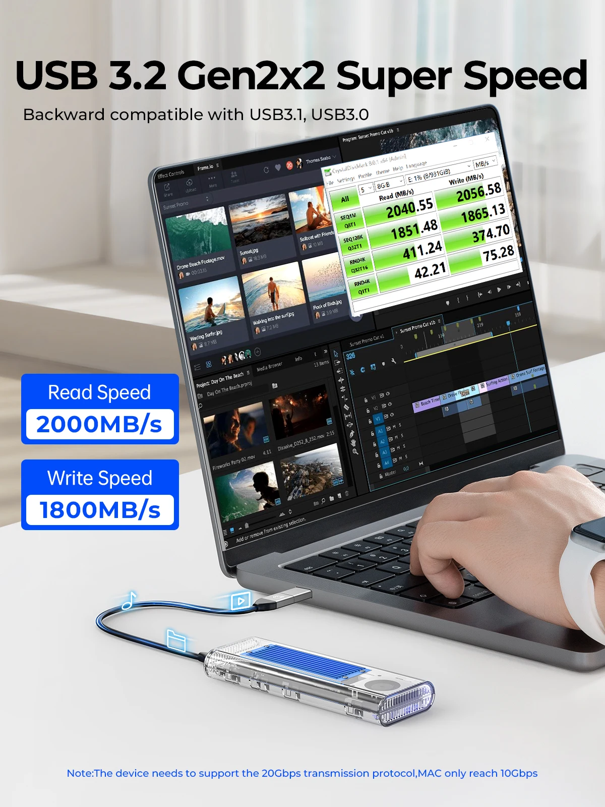ORICO 20Gbps M.2 NVMe SSD boît - Thunderbolt 4 External Ssd 4Tb avis et prix